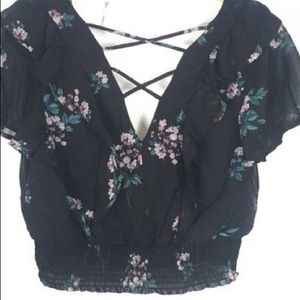 Nordstrom CodeX Black Floral blouse!
